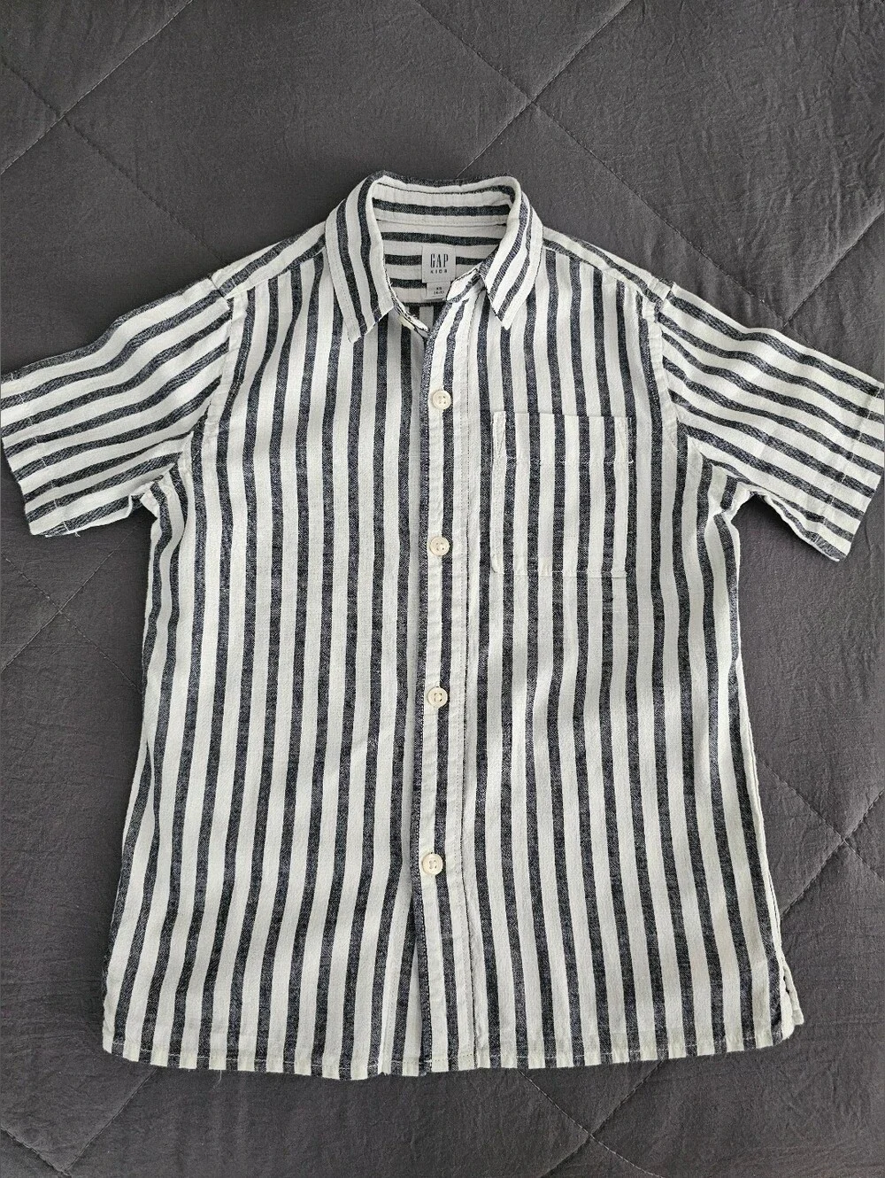 Gap Kids, Linen Blend Striped Shirt, S Boys